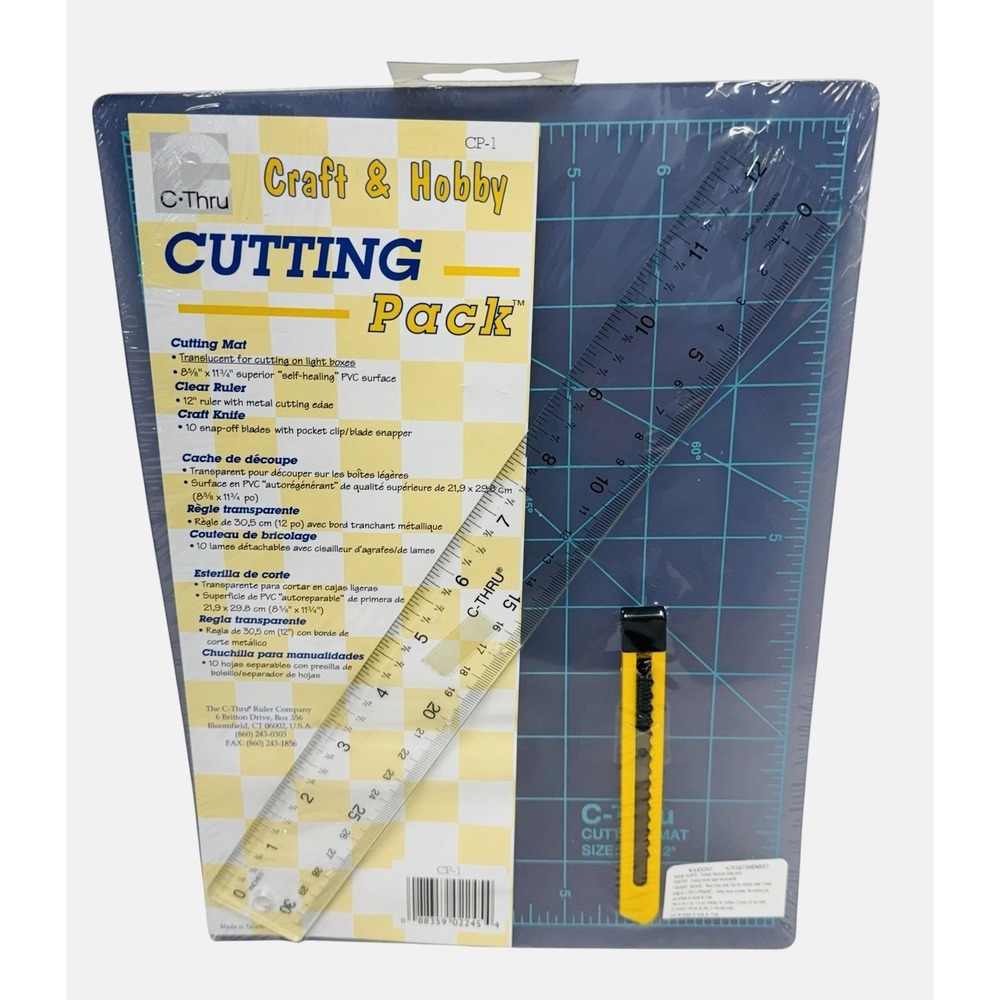 C-Thru Cutting Pack For Hobby And Craft Includes Mat, Ruler, Knife - New Sealed